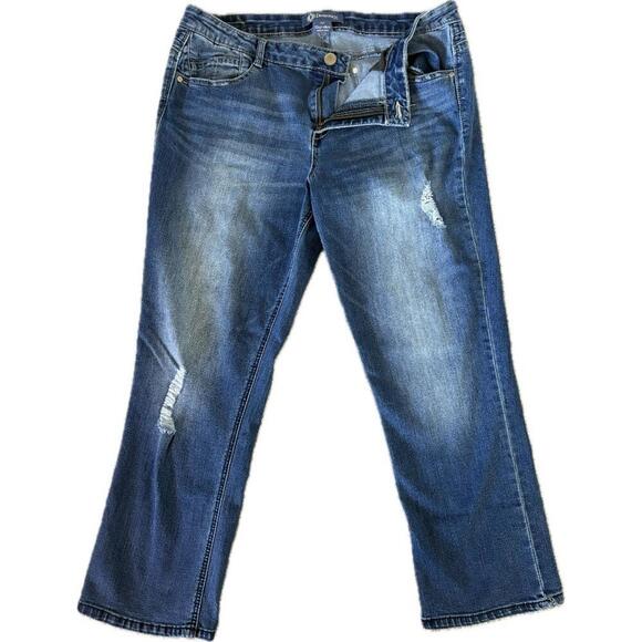 Democracy Denim - Democracy Distressed Denim Jeans Flex-ellent‎ Stretch Ankle Women's Size 14